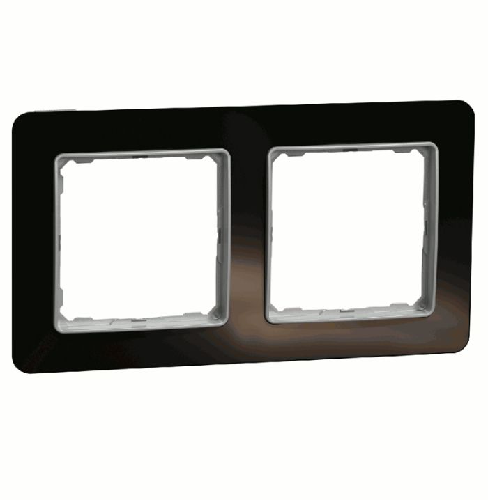 Рамка 2-на Schneider Sedna Elements SDD361802 Чорне скло