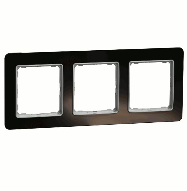 Рамка 3-на Schneider Sedna Elements SDD361803 Чорне скло