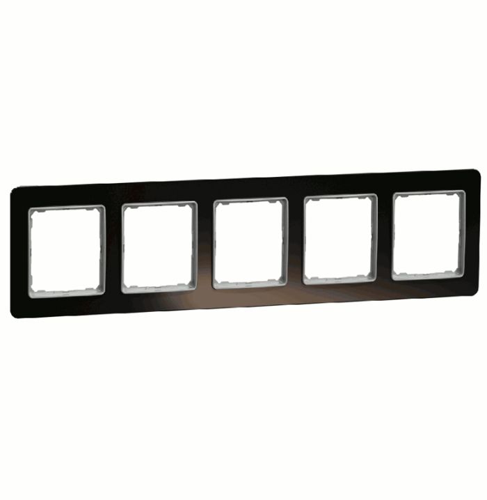 Рамка 5-на Schneider Sedna Elements SDD361805 Чорне скло
