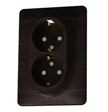 Розетка 2-я с з/к зі шторками Schneider Sedna Elements SDD381221 Венге