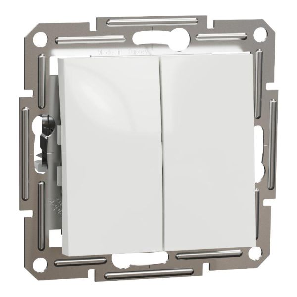 Прохідний 2-кл вимикач Asfora Schneider Electric EPH0670121 білий без рамки