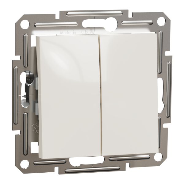 Перемикач 2-клавішний Asfora Schneider Electric EPH0670123 крем без рамки