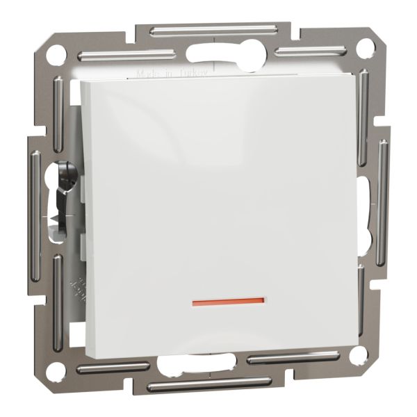 Перемикач 1-кл з підсвічуванням Asfora Schneider Electric EPH1570121 білий без рамки