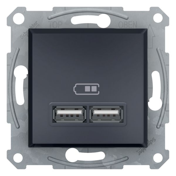 Розетка usb 2,1a asfora schneider electric, 10a, антрацит EPH2700271