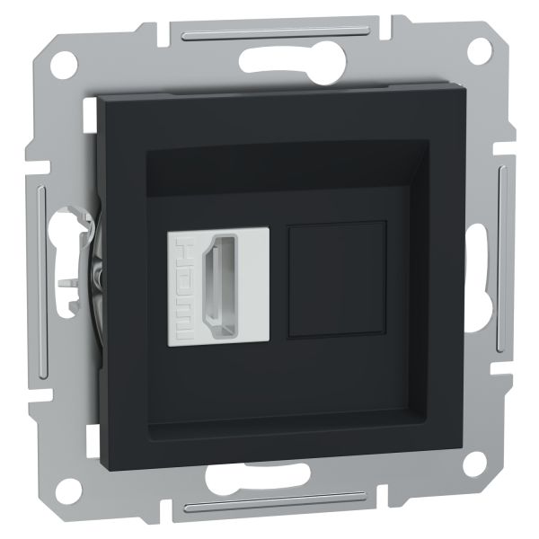Розетка з роз'ємом HDMI Asfora Schneider Electric EPH4500171 антрацит