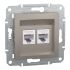 Подвійна комп'ютерна розетка rj45+rj45 кат5e utp, бронза (EPH4800169)