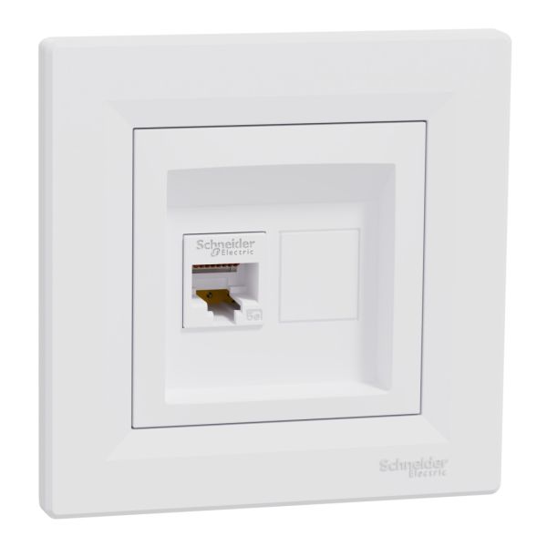Розетка комп'ютерна, rj45, кат.5е, utp, Asfora Schneider білий (EPH4300121)