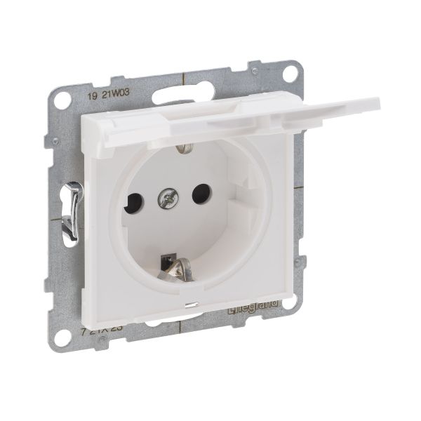 Розетка із з/к та шторками (пруж.клеми) 16А/250V Legrand SUNO 721127 білий