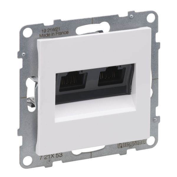 Розетка комп'ютерна 2-а RJ45 CAT6/UTP Legrand SUNO 721153 білий