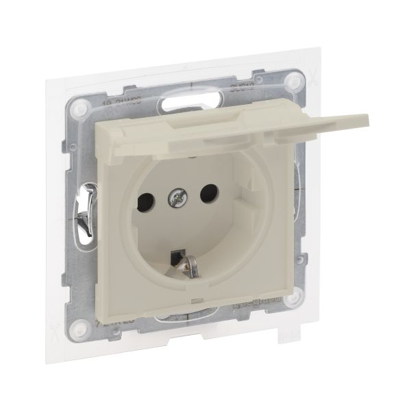 Розетка IP44 із з/к та кришкою і захист. шторками (пруж.клеми) 16А/250V Legrand SUNO 721223 слонова