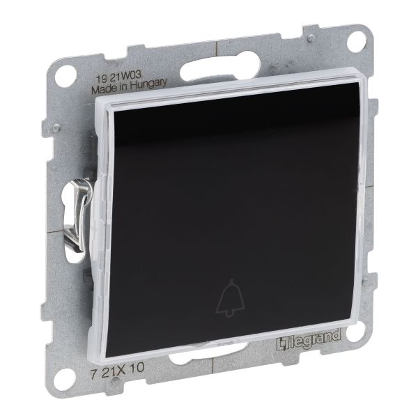 Кнопка 1-кл з тримачем етикети 6A/250V Legrand SUNO 721410 чорний