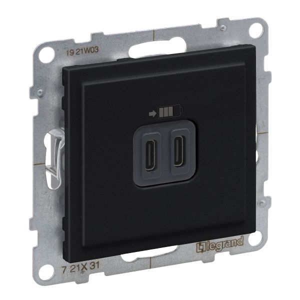 Розетка для заряджання USB С+C 15Вт/5V Legrand SUNO 721431 чорний