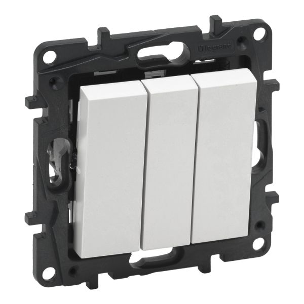 Вимикач 3-кл 20А гвинтові клеми Legrand 863103 NILOE STEP Білий