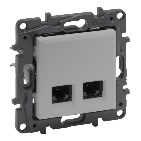 Розетка комп'ютерна 2XRJ45 CAT6 FTP Legrand 863362 NILOE STEP Алюміній