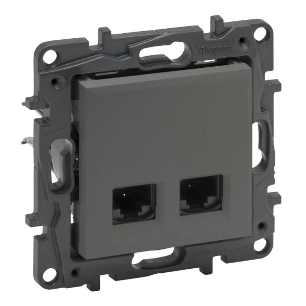 Розетка комп'ютерна 2XRJ45 CAT6 FTP Legrand 863462 NILOE STEP Сталь