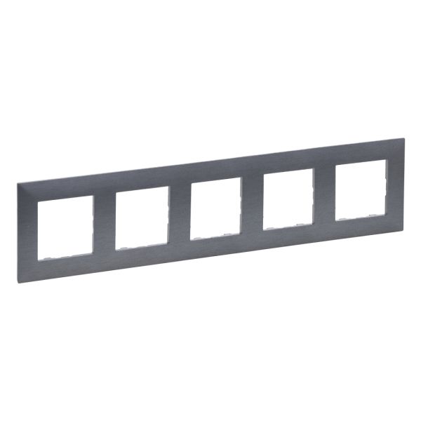 Рамка 5-місна Legrand 863995 NILOE STEP Фактурна сталь