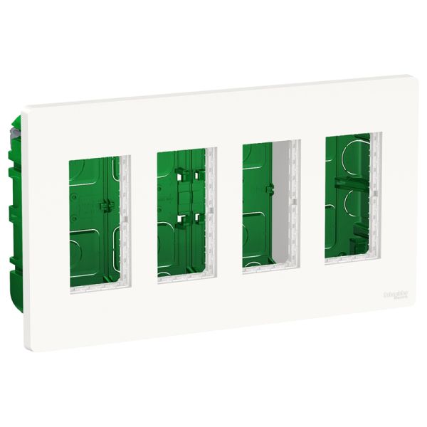Блок unica system+ скритий монтаж 4х2 Unica New, NU174418, білий