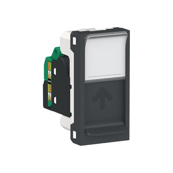 Розетка комп. 1-а., RJ45, кат.5 UTP, 1-мод., Unica New, NU341054, антрацит