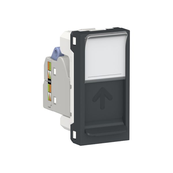 Розетка комп. 1-а., RJ45, кат.6 STP, 1-мод., Unica New, NU341654, антрацит