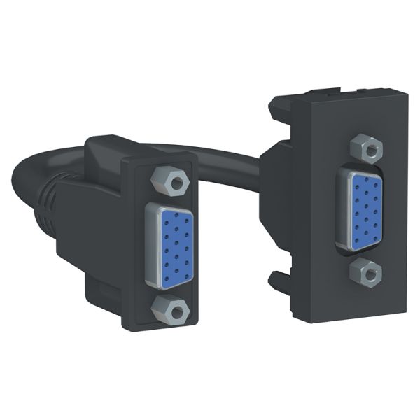 Розетка HD15 female (VGA) 1 модуль Unica New, NU343254, антрацит