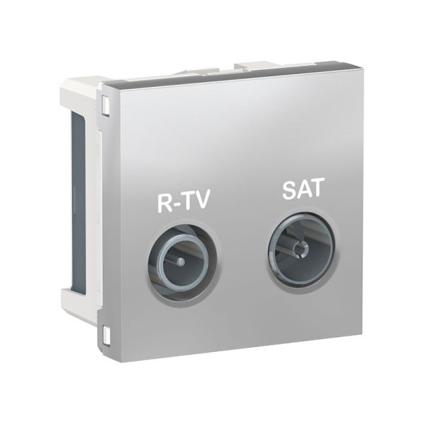 Розетка R-TV/SAT, прохідна, 2-мод., Unica New NU345630 алюміній