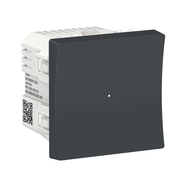 Релійний вимикач Wiser нажимний, 10А, Unica New NU353754 антрацит