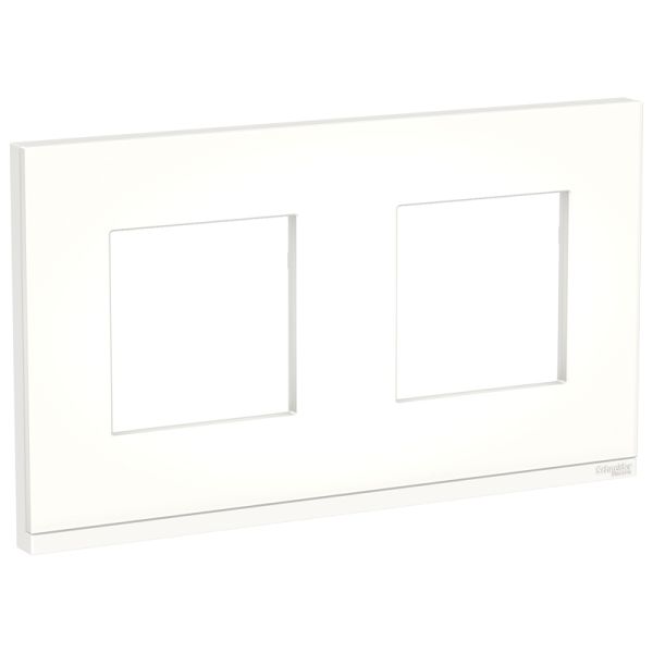 Рамка 2 модульна UNICA PURE NU600489, горизонтальна, матове скло/білий