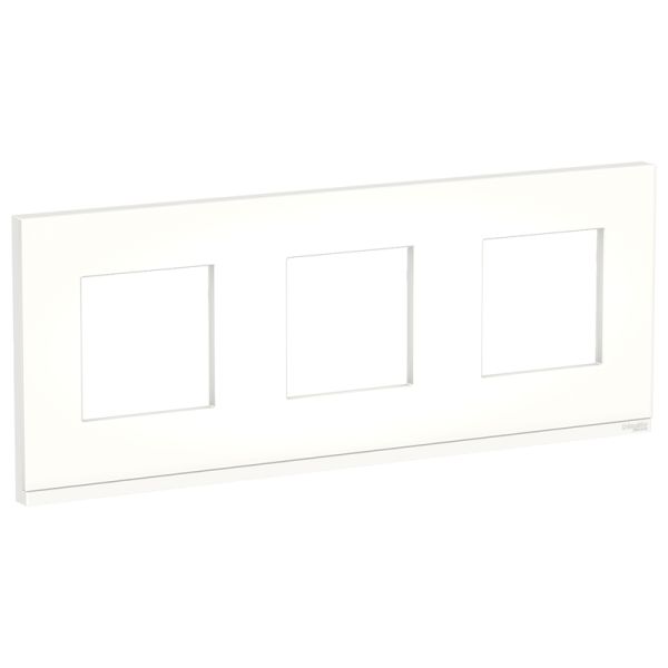 Рамка 3 модульна UNICA PURE NU600689, горизонтальна, матове скло/білий