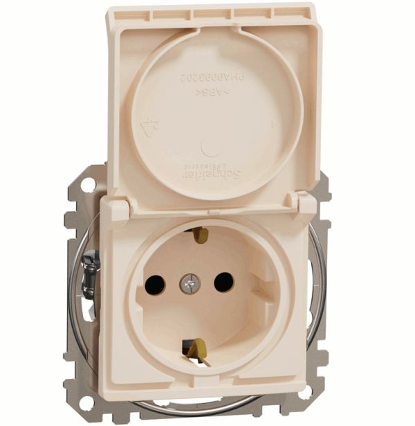 Розетка з з/к зі шторками і кришкою Schneider Sedna Design SDD112024 Бєжевий