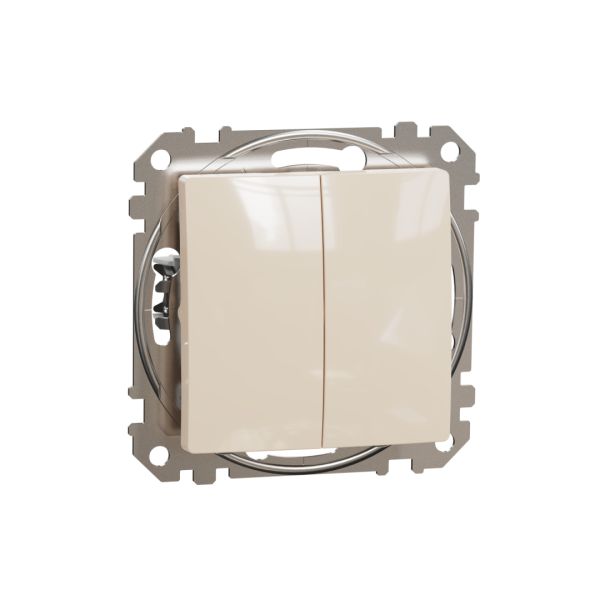Вимикач 2-кл кнопочний 10A Schneider Sedna Design SDD112118 Бєжевий