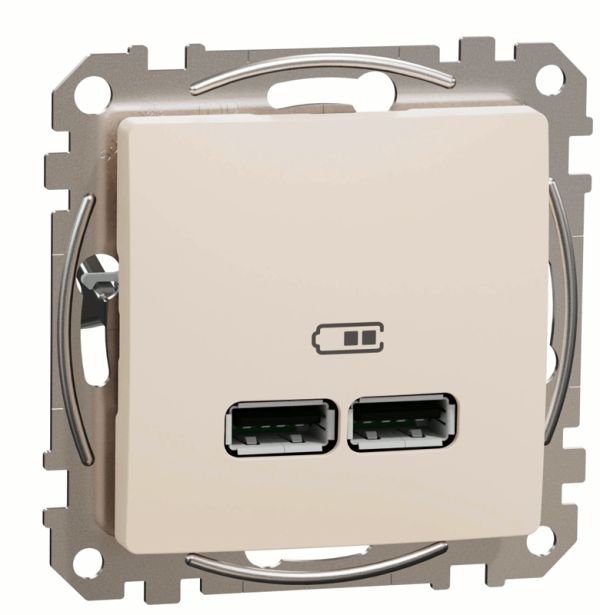 Розетка USB тип A+A 21A Schneider Sedna Design SDD112401 Бєжевий