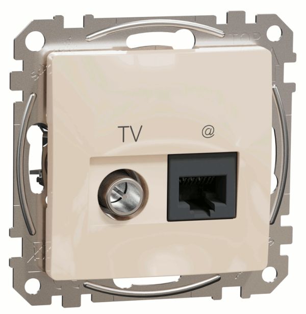 Розетка RJ45 категорія 6 UTP-TV Schneider Sedna Design SDD112469T Бєжевий