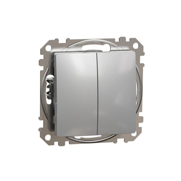 Вимикач 2-кл кнопочний 10A Schneider Sedna Design SDD113118 Алюміній