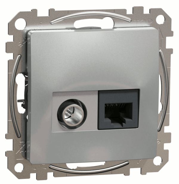 Розетка RJ45 категорія 6 UTP-TV Schneider Sedna Design SDD113469T Алюміній