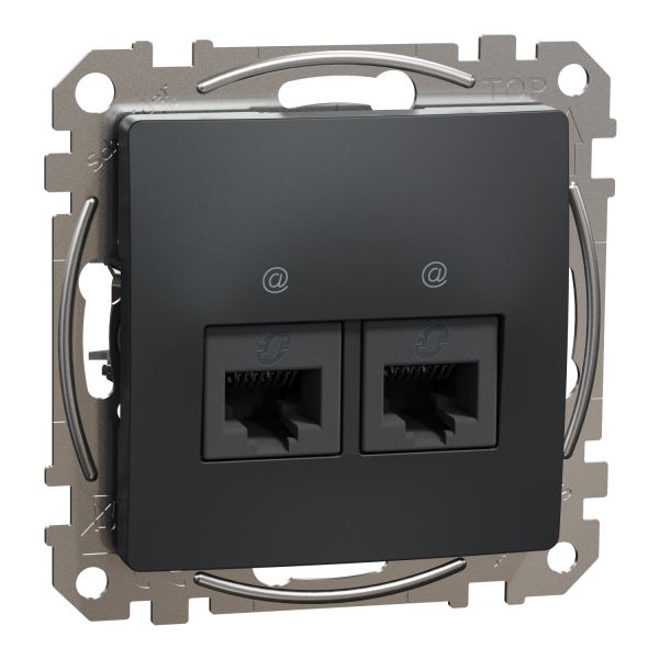 Комп'ютерна розетка 2xRJ45 кат. 6 UTP Schneider Sedna Design SDD114462 Чорний