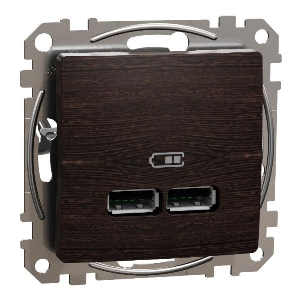 Розетка USB тип A+A 21A Sedna Elements Schneider SDD181401 Венге