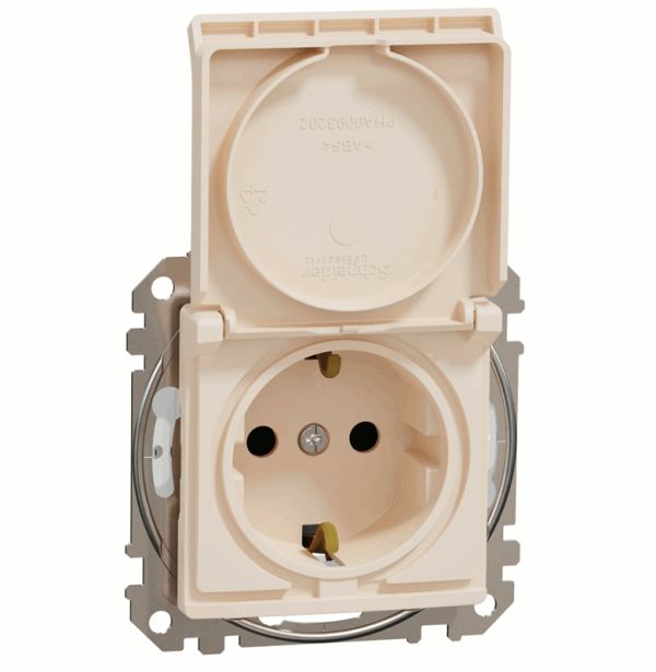 Розетка з з/к зі шторками і кришкою IP44 Schneider Sedna Design SDD212024 Бєжевий