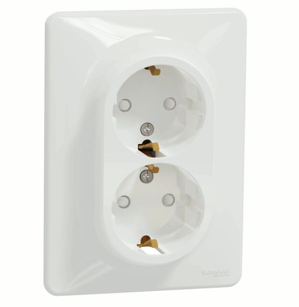 Розетка 2-я с з/к зі шторками Schneider Sedna Design SDD311221 Білий