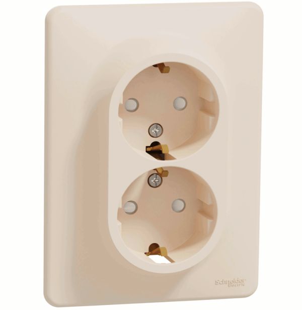 Розетка 2-я с з/к зі шторками Schneider Sedna Design SDD312221 Бєжевий