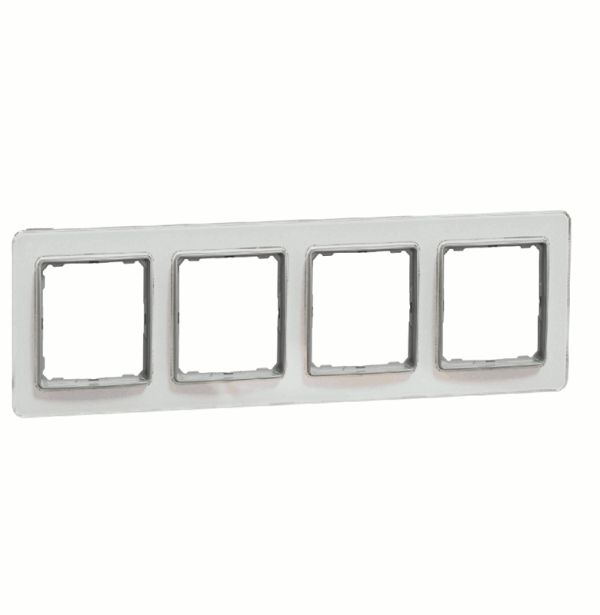 Рамка 4-на Schneider Sedna Elements SDD360804 Біле скло