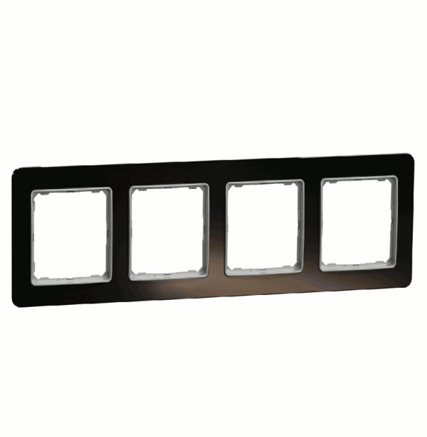 Рамка 4-на Schneider Sedna Elements SDD361804 Чорне скло
