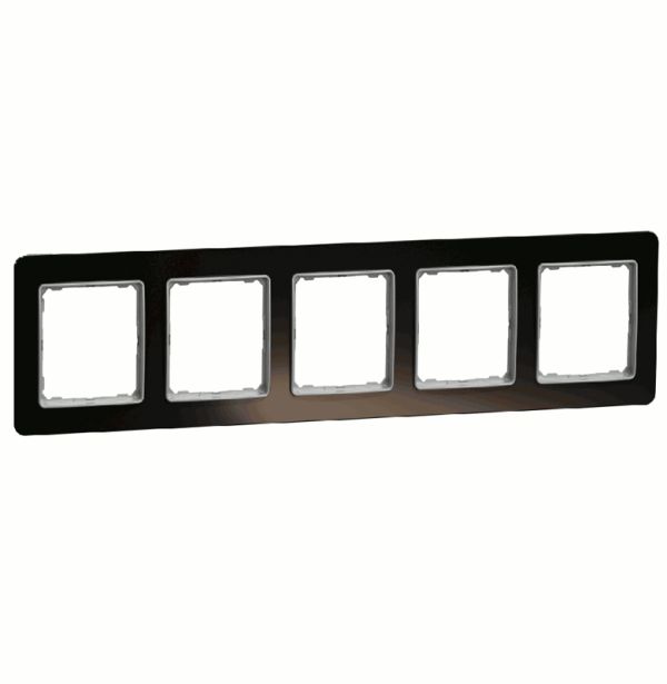 Рамка 5-на Schneider Sedna Elements SDD361805 Чорне скло